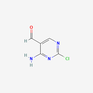 Chemical structure of 4-Amino-2-chloropyrimidine-5-carbaldehyde