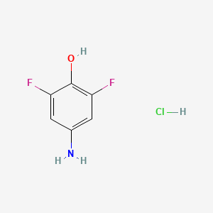 Chemical structure of 4-Amino-2,6-difluorophenol hydrochloride
