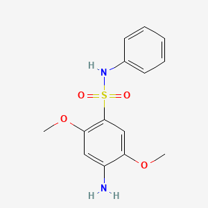 Chemical structure of 4-Amino-2,5-dimethoxy-N-phenylbenzenesulfonamide