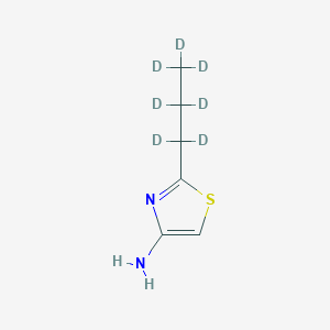 Chemical structure of 4-Amino-2-(n-propyl-d7)-thiazole