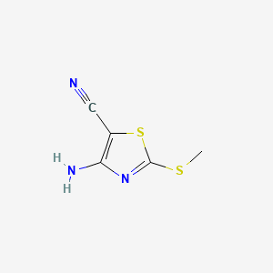 Chemical structure of 4-Amino-2-(methylthio)thiazole-5-carbonitrile