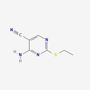 Chemical structure of 4-Amino-2-(ethylthio)-5-pyrimidinecarbonitrile