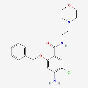 Chemical structure of 4-amino-2-(benzyloxy)-5-chloro-N-[2-(morpholin-4-yl)ethyl]benzamide