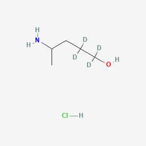 Chemical structure of 4-Amino-1-pentanol-d4 Hydrochloride Salt