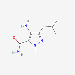 Chemical structure of 4-Amino-1-methyl-3-(2-methylpropyl)-1H-pyrazole-5-carboxamide