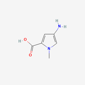 Chemical structure of 4-amino-1-methyl-1H-pyrrole-2-carboxylicacid