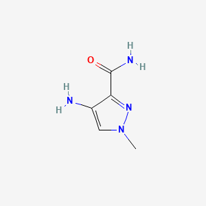 Chemical structure of 4-Amino-1-methyl-1H-pyrazole-3-carboxamide