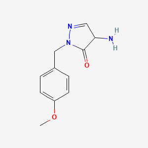 Chemical structure of 4-amino-1-(4-methoxybenzyl)-1H-pyrazol-5(4H)-one