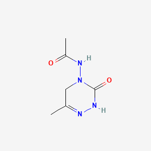 Chemical structure of 4-Acetylamino-6-methyl-3-oxo-2,3,4,5-tetrahydro-1,2,4-triazine