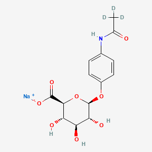 Chemical structure of 4-Acetamidophenyl β-D-Glucuronide-d3 Sodium Salt