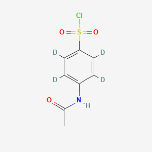 Chemical structure of 4-Acetamidobenzene-d4-sulfonyl Chloride