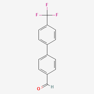 Chemical structure of 4’-Trifluoromethylbiphenyl-4-carbaldehyde