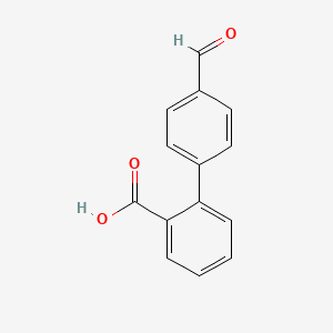 Chemical structure of 4’-Formylbiphenyl-2-carboxylic Acid