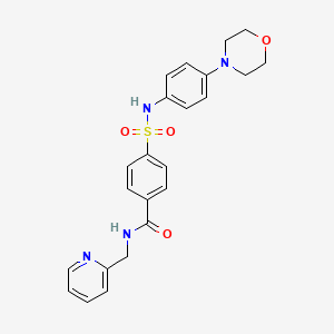 Chemical structure of 4-{[4-(4-Morpholinyl)phenyl]sulfamoyl}-N-(2-pyridinylmethyl)benzamide