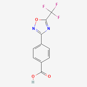 Chemical structure of 4-[5-(Trifluoromethyl)-1,2,4-oxadiazol-3-yl]benzoic acid