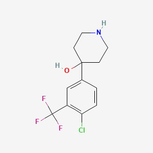 Chemical structure of 4-(4-Chloro-3-(trifluoromethyl)phenyl)piperidin-4-ol