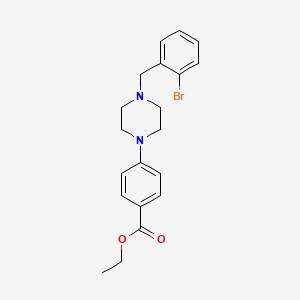 Chemical structure of Ethyl 4-(4-(2-Bromobenzyl)piperazin-1-yl)benzoate