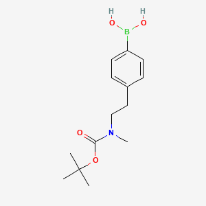 Chemical structure of 4-[2-(N-Boc-N-Methyl)aminoethyl]phenylboronic acid