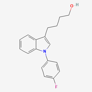 Chemical structure of 4-[1-(4-Fluorophenyl)-1H-indol-3-yl]-1-butanol