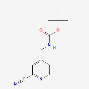 Chemical structure of 4-[(tert-Butoxycarbonylamino)methyl]-2-cyanopyridine