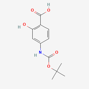 Chemical structure of 4-[(tert-butoxycarbonyl)amino]-2-hydroxybenzoic acid