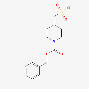 Chemical structure of Benzyl 4-((chlorosulfonyl)methyl)piperidine-1-carboxylate