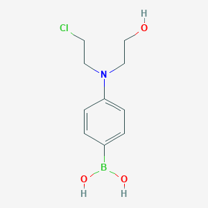 Chemical structure of 4-[(3-Hydroxy-1-azetidinyl)methyl]phenylboronic Acid Hydrochloride