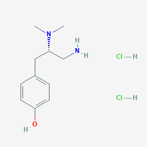 Chemical structure of (S)-4-(3-Amino-2-(dimethylamino)propyl)phenol 2HCl