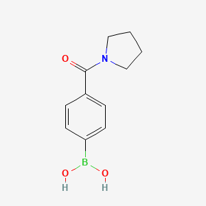 Chemical structure of 4-[(1-Pyrrolidinyl)carbonyl]phenylboronic Acid