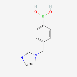 Chemical structure of 4-[(1-Imidazolyl)methyl]phenylboronic Acid