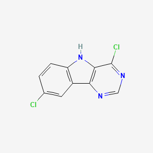 Chemical structure of 4,8-Dichloro-5H-pyrimido[5,4-b]indole