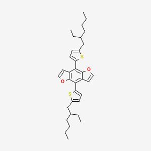 Chemical structure of 4,8-Bis[5-(2-ethylhexyl)thiophen-2-yl]furo[2,3-f][1]benzofuran