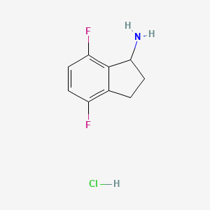Chemical structure of 4,7-Difluoro-2,3-dihydro-1H-inden-1-amine hydrochloride