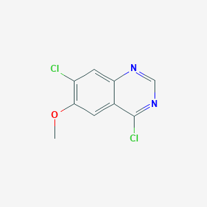 Chemical structure of 4,7-Dichloro-6-methoxyquinazoline