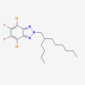 Chemical structure of 4,7-Dibromo-2-(2-butyloctyl)-5,6-difluoro-2H-benzo[d][1,2,3]triazole