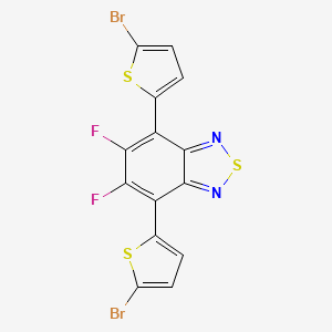 Chemical structure of 4,7-bis(5-bromothiophen-2-yl)-5,6-difluorobenzo[c][1,2,5]thiadiazole
