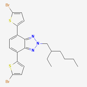 Chemical structure of 4,7-bis(5-bromothiophen-2-yl)-2-(2-ethylhexyl)-2,1,3-benzotriazole