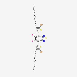 Chemical structure of 4,7-bis(5-bromo-4-octylthiophen-2-yl)-5,6-difluorobenzo[c][1,2,5]thiadiazole