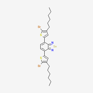 Chemical structure of 4,7-Bis(5-bromo-4-hexylthiophen-2-yl)benzo[c][1,2,5]selenadiazole