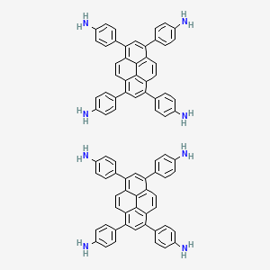 Chemical structure of 4,7-bis(4-formylphenyl)-1,3-dimethyl-1H-benzo[d]imidazol-3-ium bromide