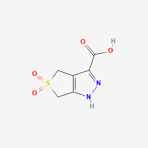 Chemical structure of 4,6-dihydro-2H-thieno[3,4-c]pyrazole-3-carboxylic acid 5,5-dioxide