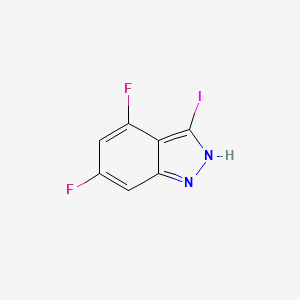 Chemical structure of 4,6-Difluoro-3-iodo-1H-indazole