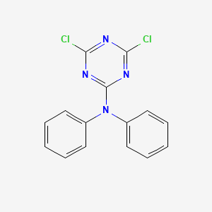 Chemical structure of 4,6-dichloro-N,N-diphenyl-1,3,5-triazin-2-amine