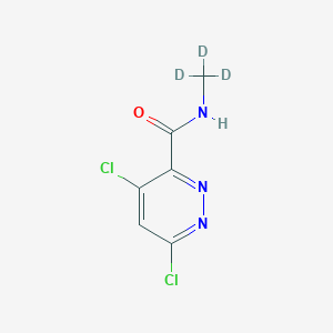 Chemical structure of 4,6-Dichloro-N-(methyl-d3)-3-pyridazinecarboxamide