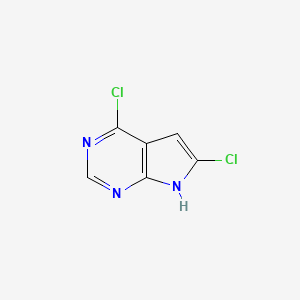Chemical structure of 4,6-Dichloro-7H-pyrrolo[2,3-d]pyrimidine