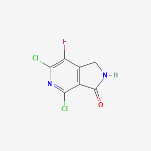 Chemical structure of 4,6-Dichloro-7-fluoro-1H-pyrrolo[3,4-c]pyridin-3(2H)-one