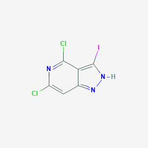 Chemical structure of 4,6-Dichloro-3-iodo-1H-pyrazolo[4,3-c]pyridine