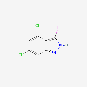 Chemical structure of 4,6-Dichloro-3-iodo-1H-indazole