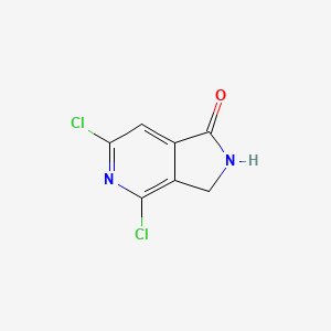 Chemical structure of 4,6-dichloro-1H,2H,3H-pyrrolo[3,4-c]pyridin-1-one