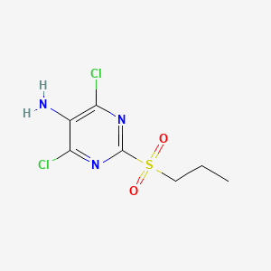 Chemical structure of 4,6-Dichloro-2-(propylsulfonyl)pyrimidin-5-amine